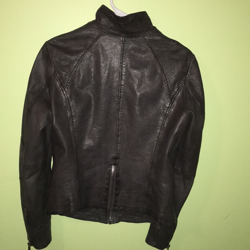 Gray leather jacket